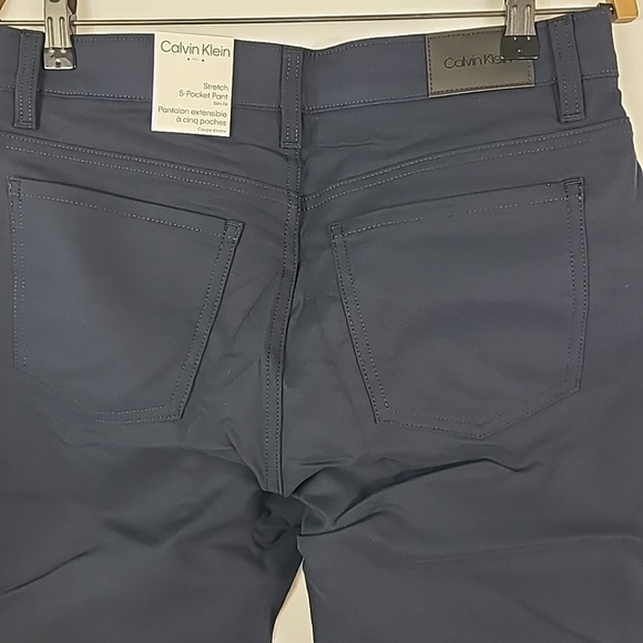 NEW Calvin Klein Pants Mens 31x32 Blue Chino 5 Pocket Strech Comfort Casual - Picture 6 of 6